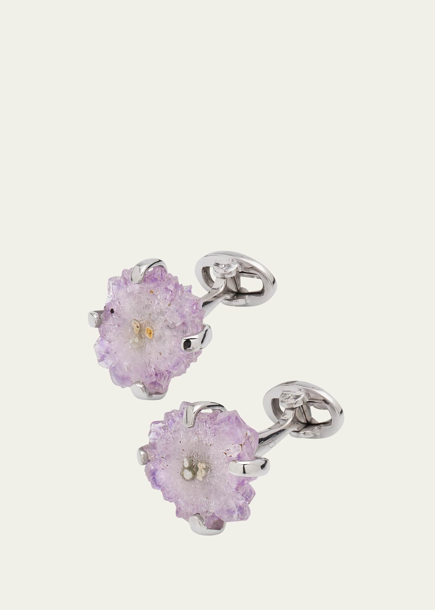 Jan Leslie Silver Stalactite Cuff Links, Purple Image 1 of 4
