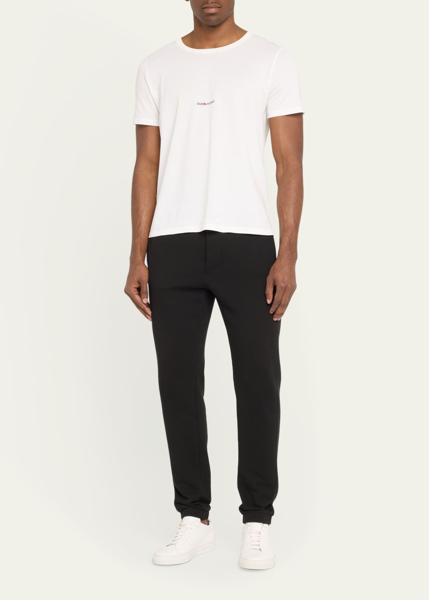 Saint Laurent Men's Classique Logo-Print T-Shirt Image 2 of 5