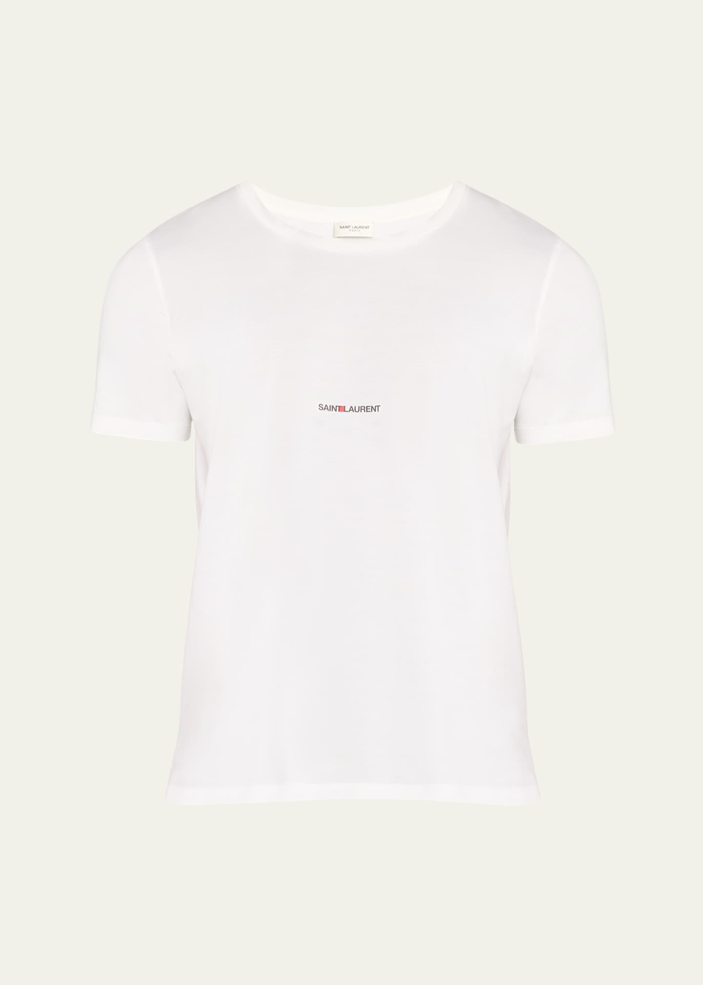 Saint Laurent Men's Classique Logo-Print T-Shirt Image 1 of 5