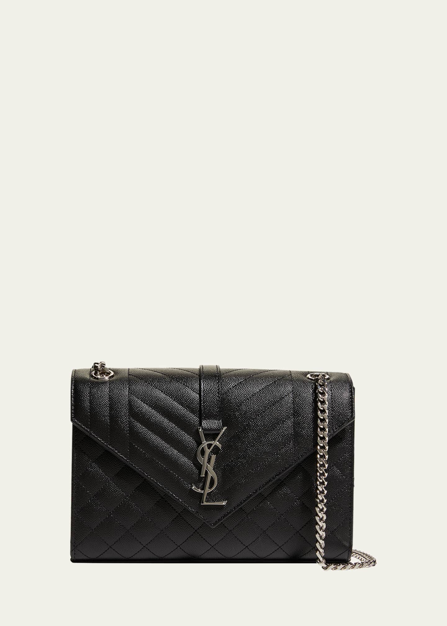Saint Laurent Envelope Triquilt Medium YSL Shoulder Bag in Grained Leather Bergdorf Goodman