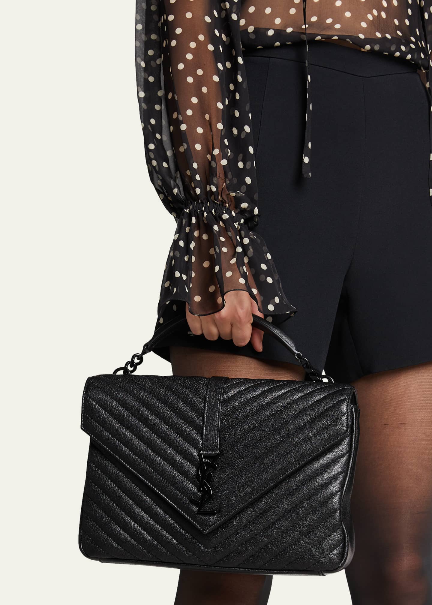 Saint Laurent College Medium Quilted Shoulder Bag