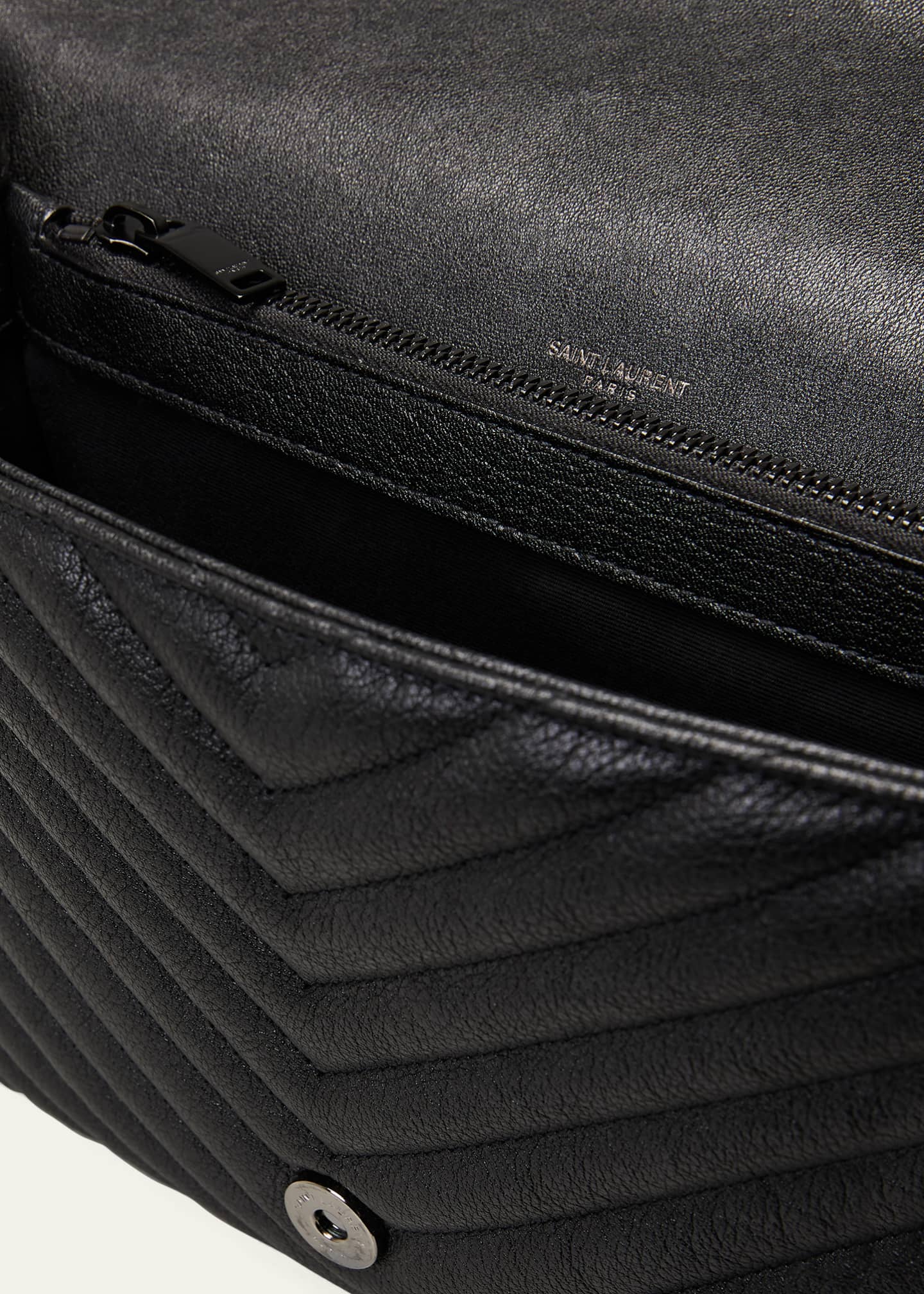 Black College medium YSL quilted leather cross-body bag, Saint Laurent