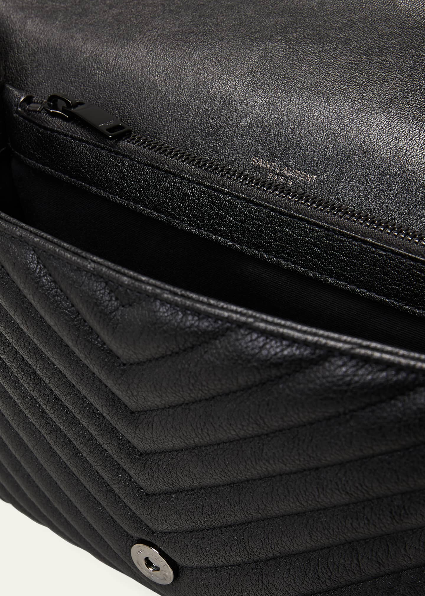Saint laurent black college medium leather shoulder bag sales