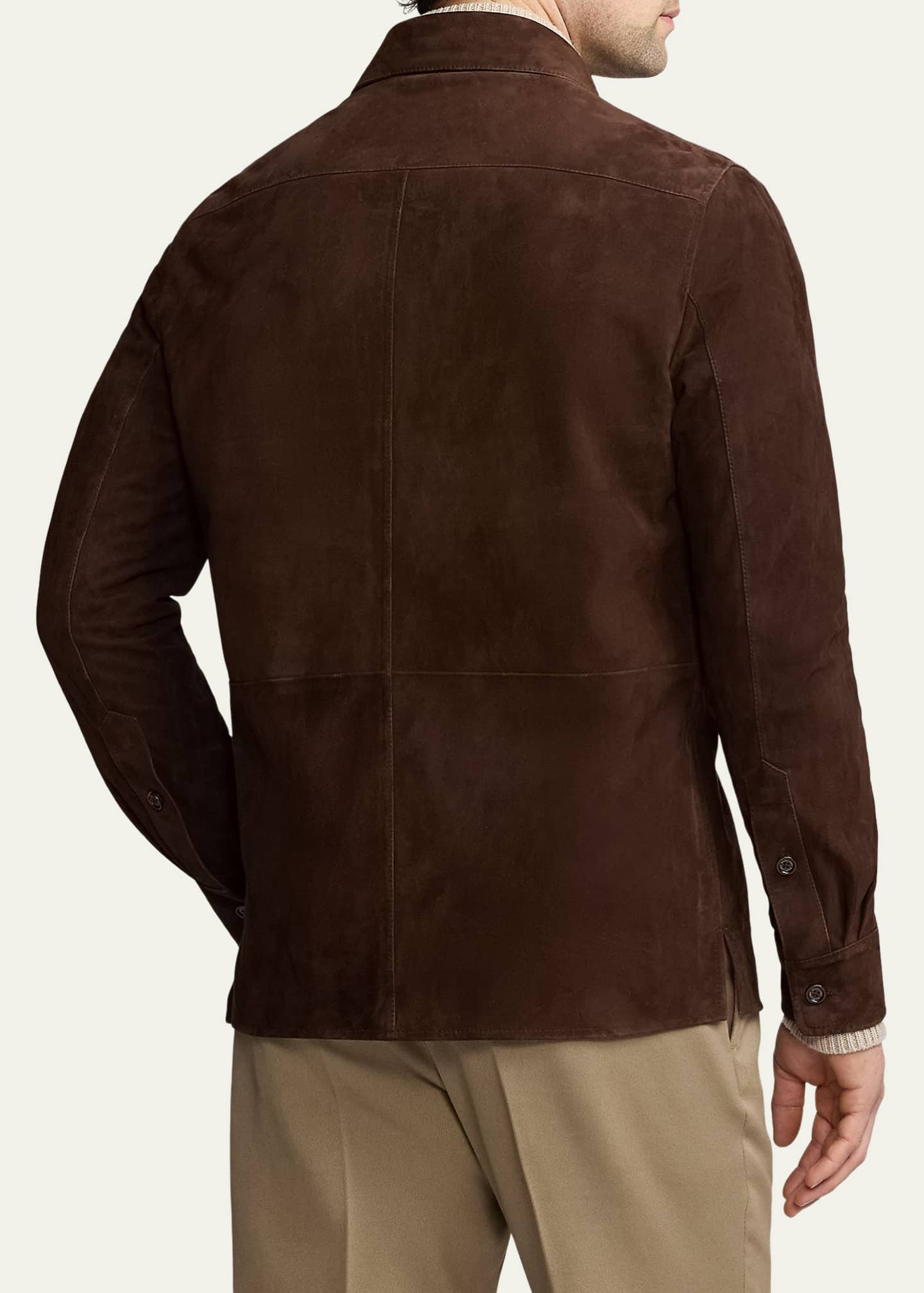 Ralph Lauren Purple Label Suede Overshirt - Bergdorf Goodman