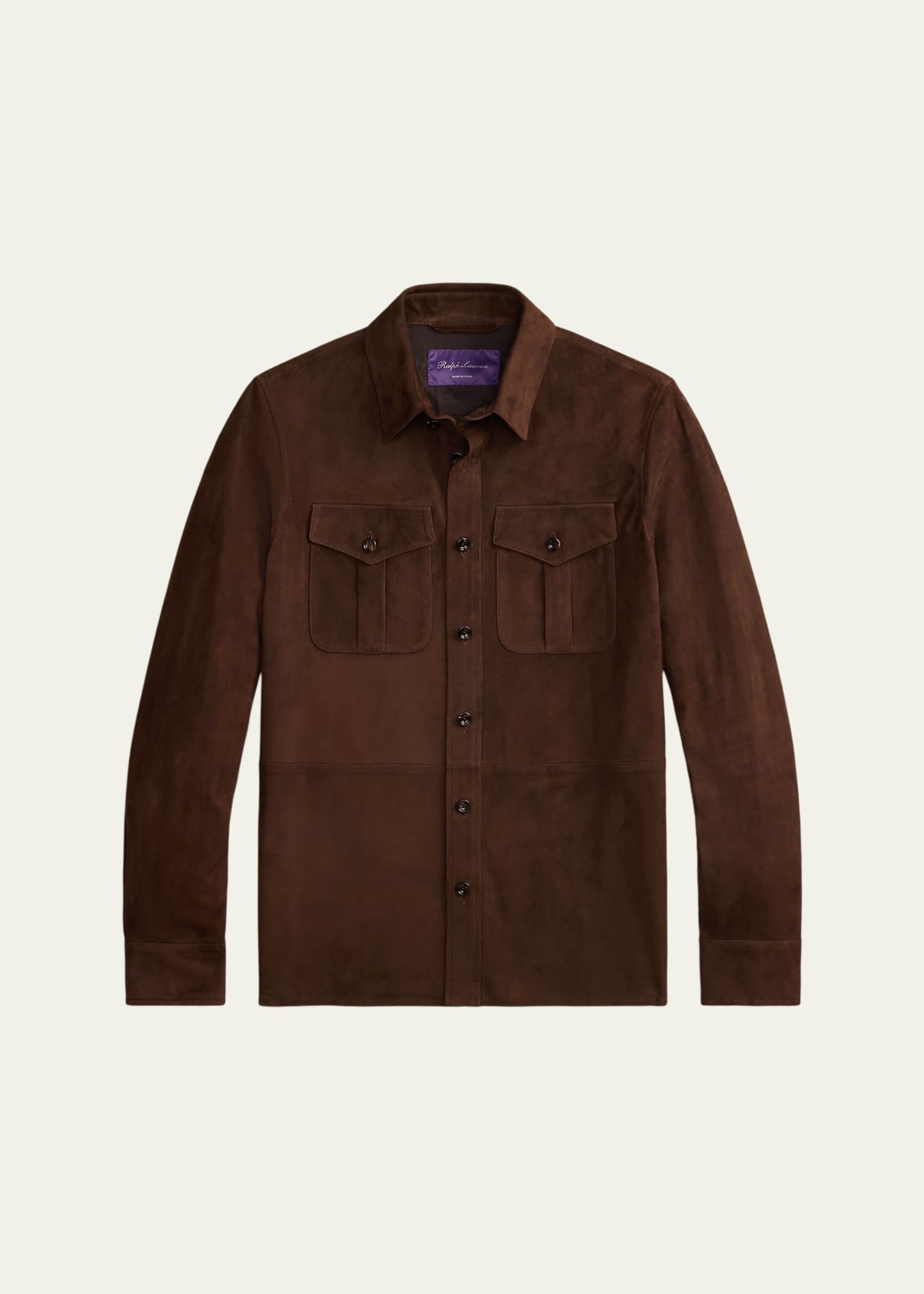 Ralph Lauren Purple Label Suede Overshirt - Bergdorf Goodman