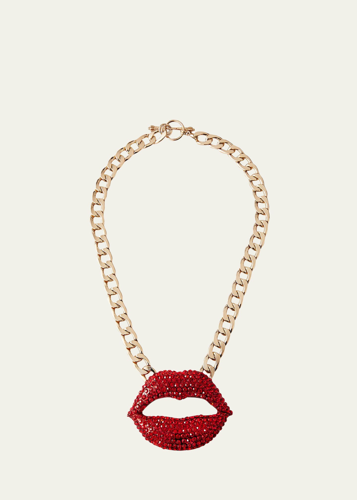 Linda's at BG Faceted Crystal Lips Statement Necklace Image 1 of 2
