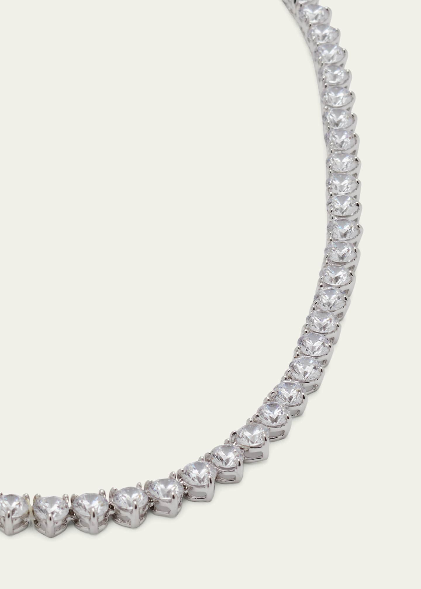 Fantasia by DeSerio 0.25 Carats Per Station Three-Prong CZ Tennis Necklace Image 2 of 3