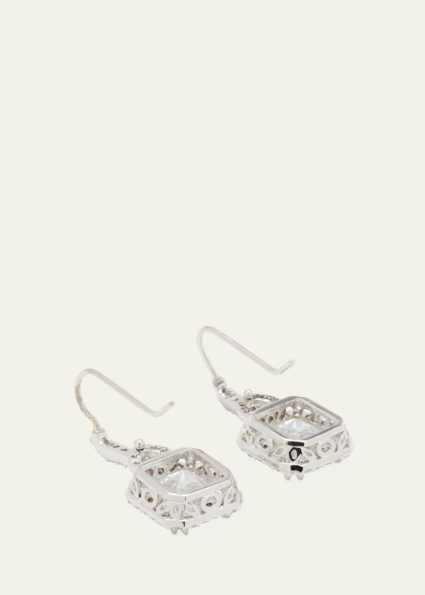 Fantasia by DeSerio 3.5ct Asscher Cut Cubic Zirconia Earrings Image 4 of 4