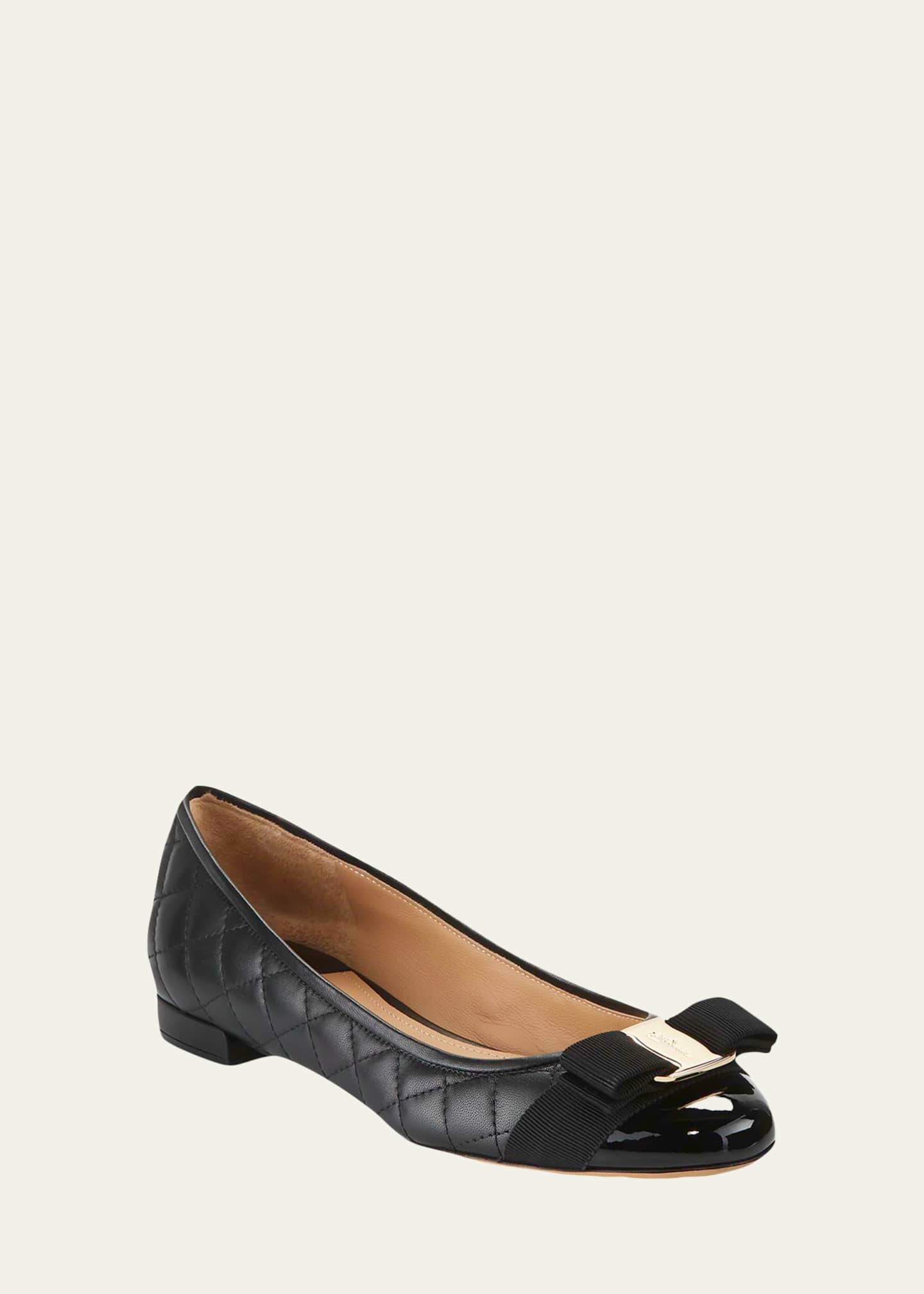 Ferragamo Varina Quilted Bow Ballet Flats Image 2 of 4
