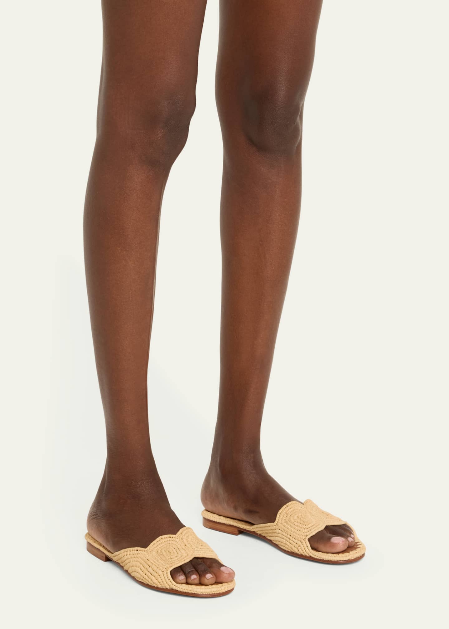 Carrie Forbes Naima Woven Raffia Slide Sandals