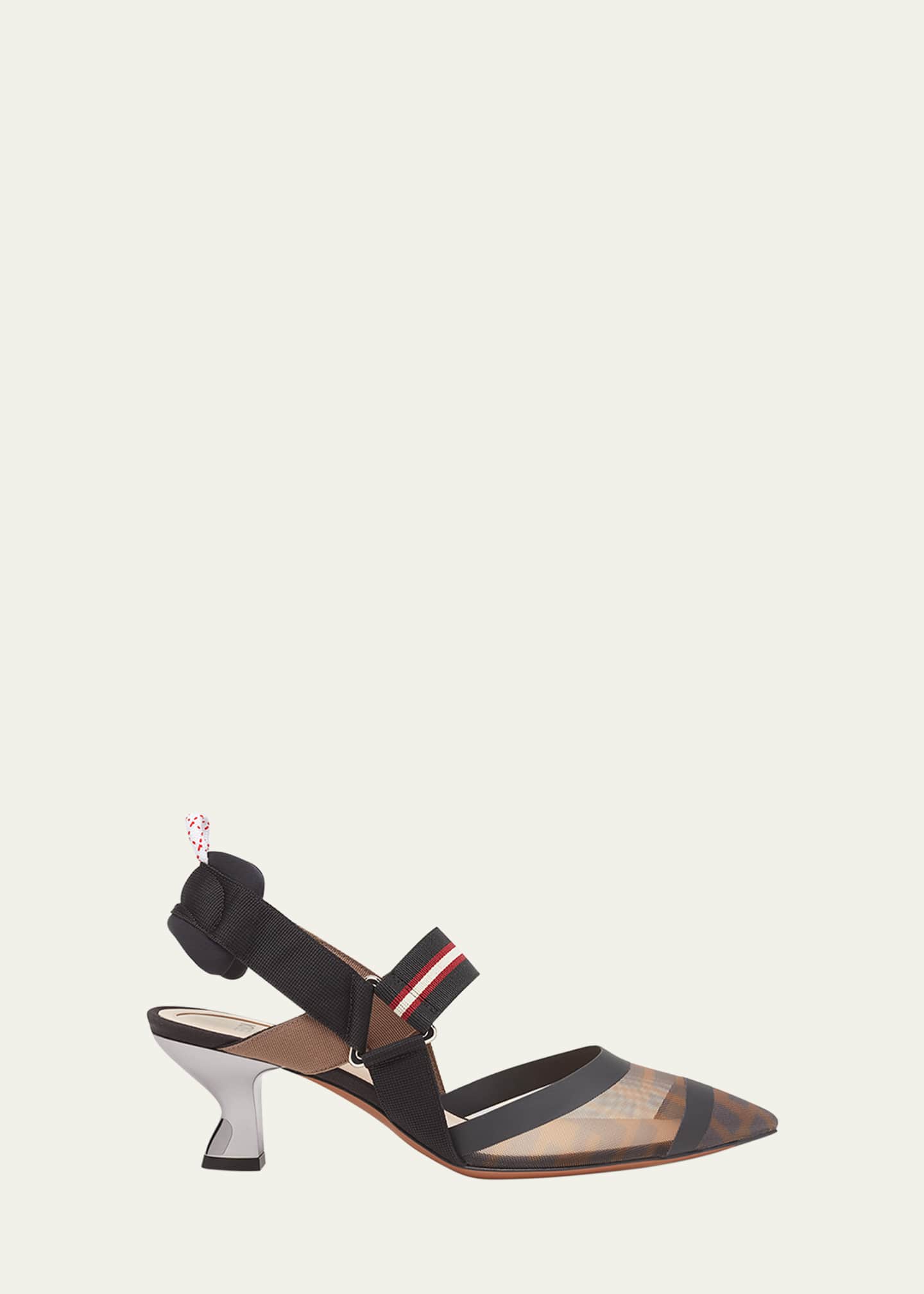 Fendi Colibri Runway Mesh FF Slingback Pumps Image 1 of 5