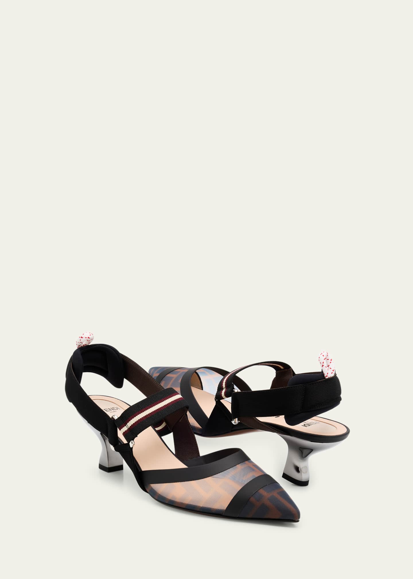 Fendi Colibri Runway Mesh FF Slingback Pumps - Bergdorf Goodman