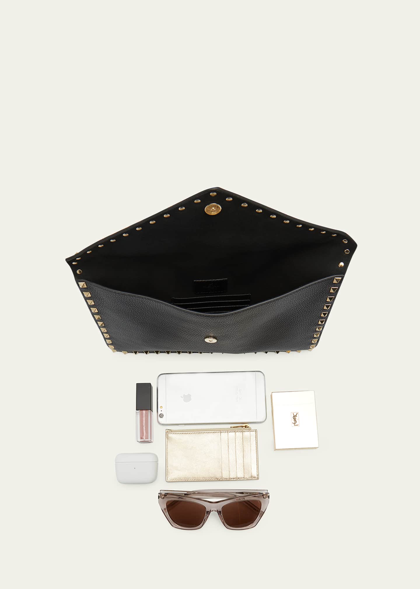 Valentino Garavani Rockstud Large Envelope Clutch Bag Bergdorf Goodman