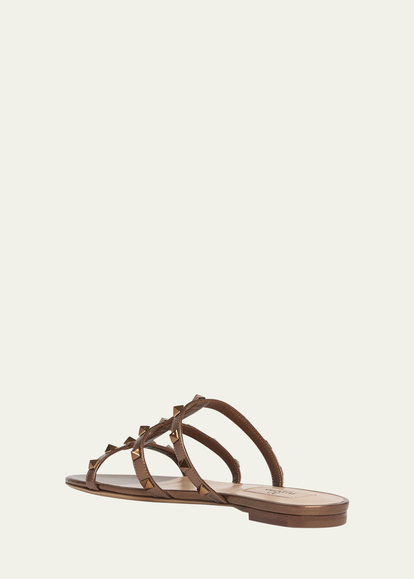 サンダル・ミュール VALENTINO ROCKSTUD FLAT SOLE SANDALS Valentino Garavani Rockstud Flat Slide Sandals | Saks Fifth