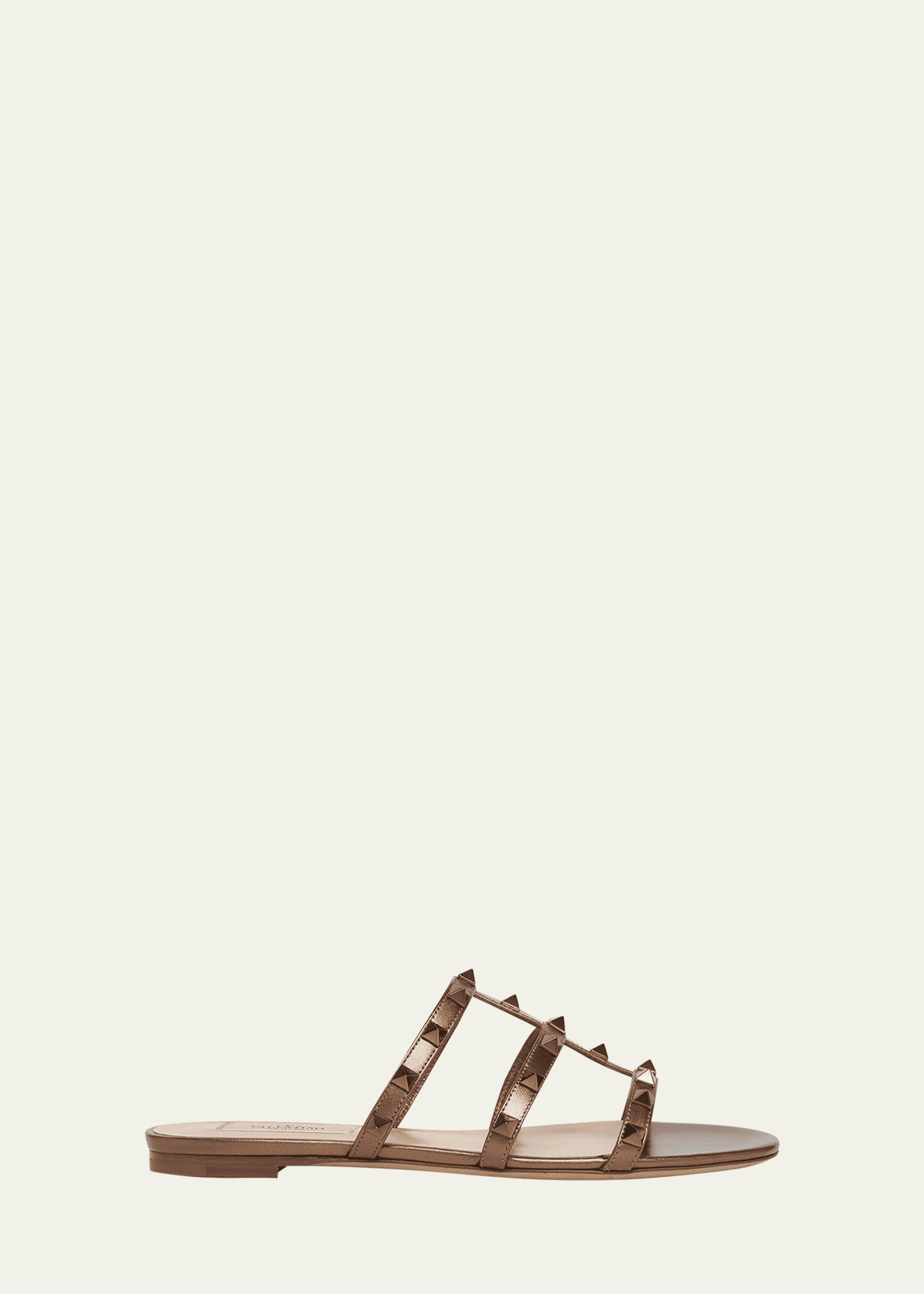 Valentino Garavani Rockstud Metallic City Flat Slide Sandals