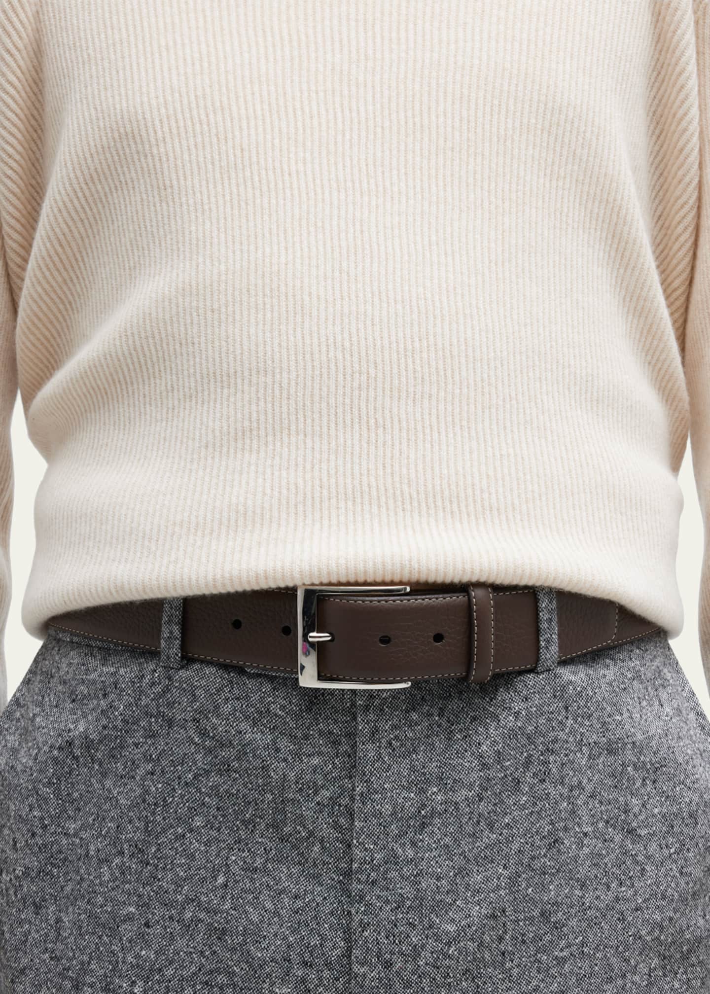 Simonnot Godard Men's Lagun Grained Leather Belt, 40mm Image 2 of 2