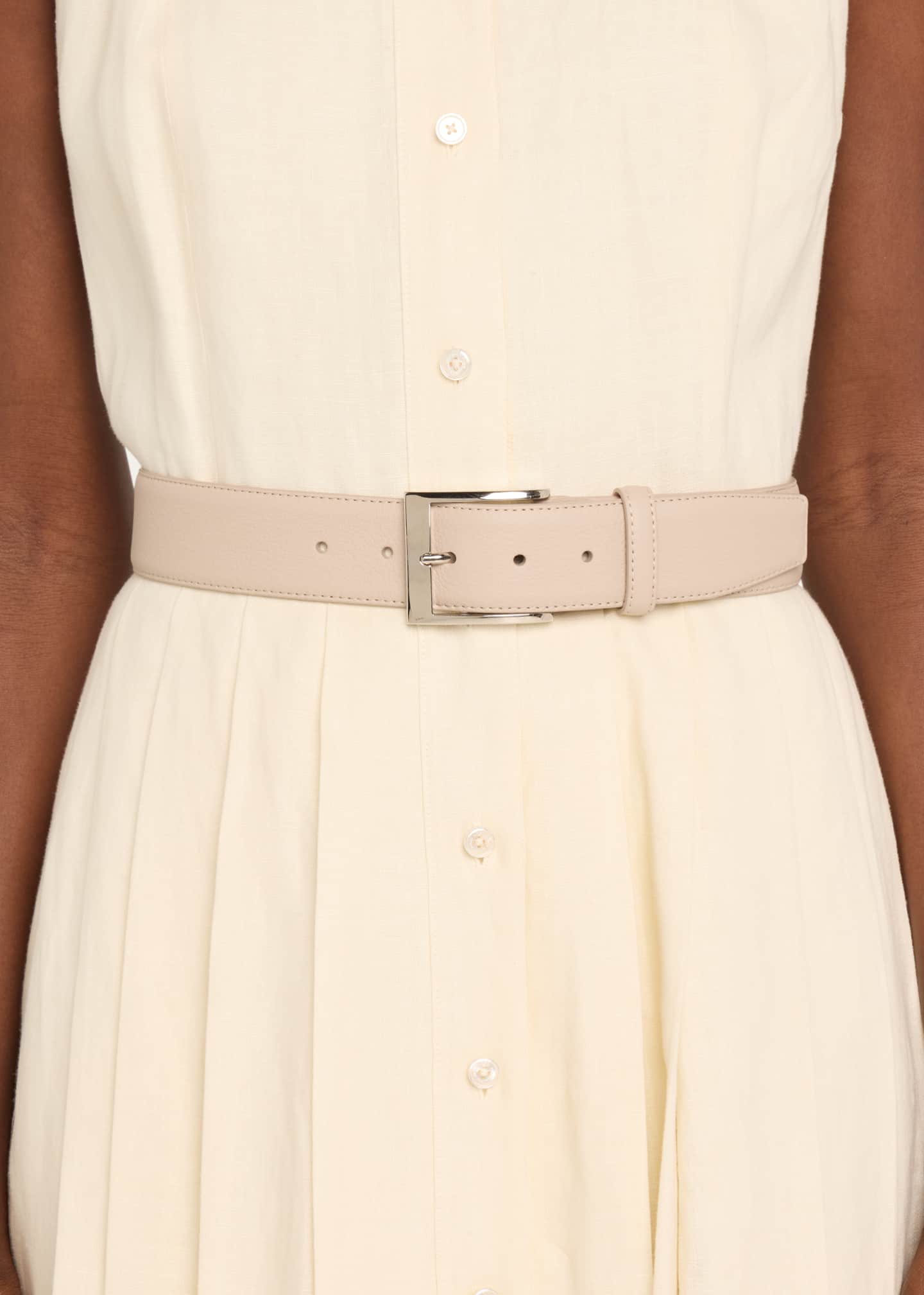 Simonnot Godard Men's Lagun Grained Leather Belt, 40mm Image 2 of 2