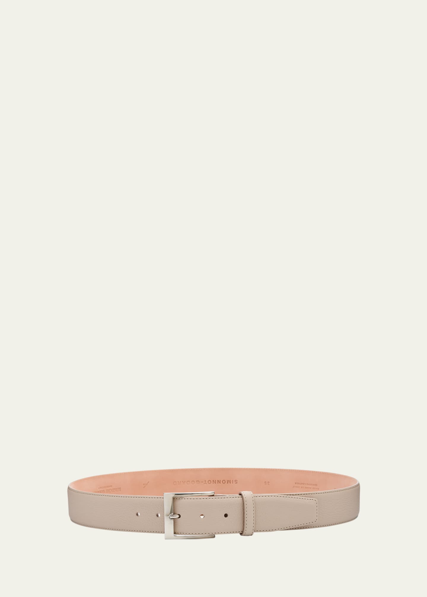 Simonnot Godard Men's Lagun Grained Leather Belt, 40mm Image 1 of 2