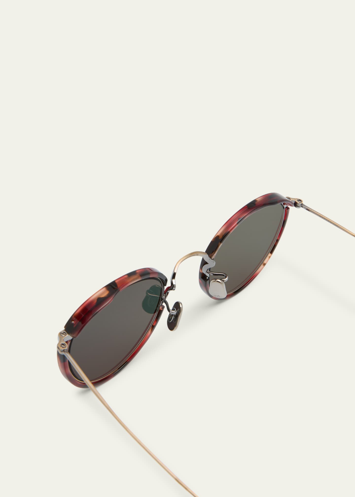 Eyevan Men s 717E Round Acetate Wrapped Metal Sunglasses