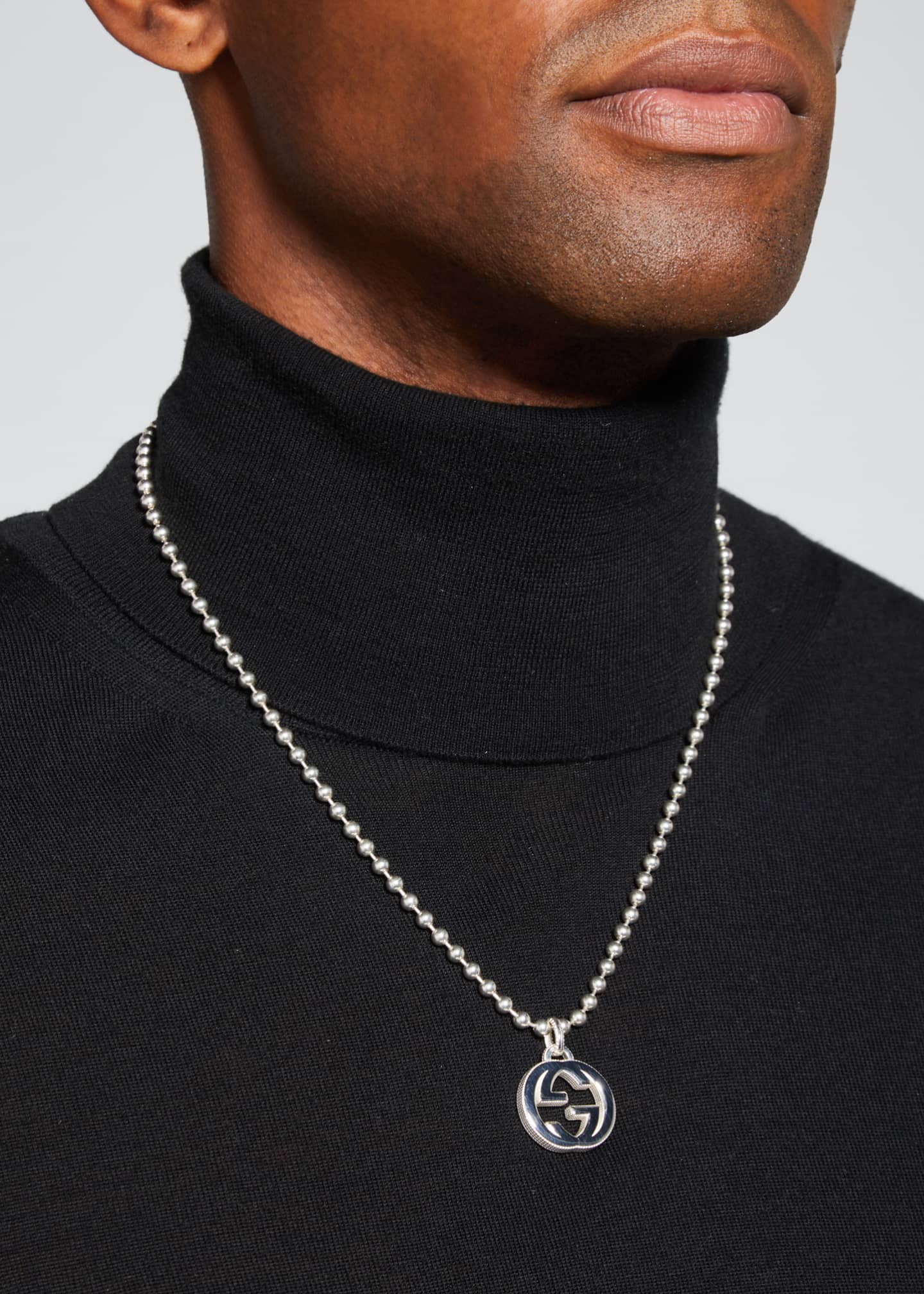 Gucci Men's Britt Interlocking GG Pendant Necklace