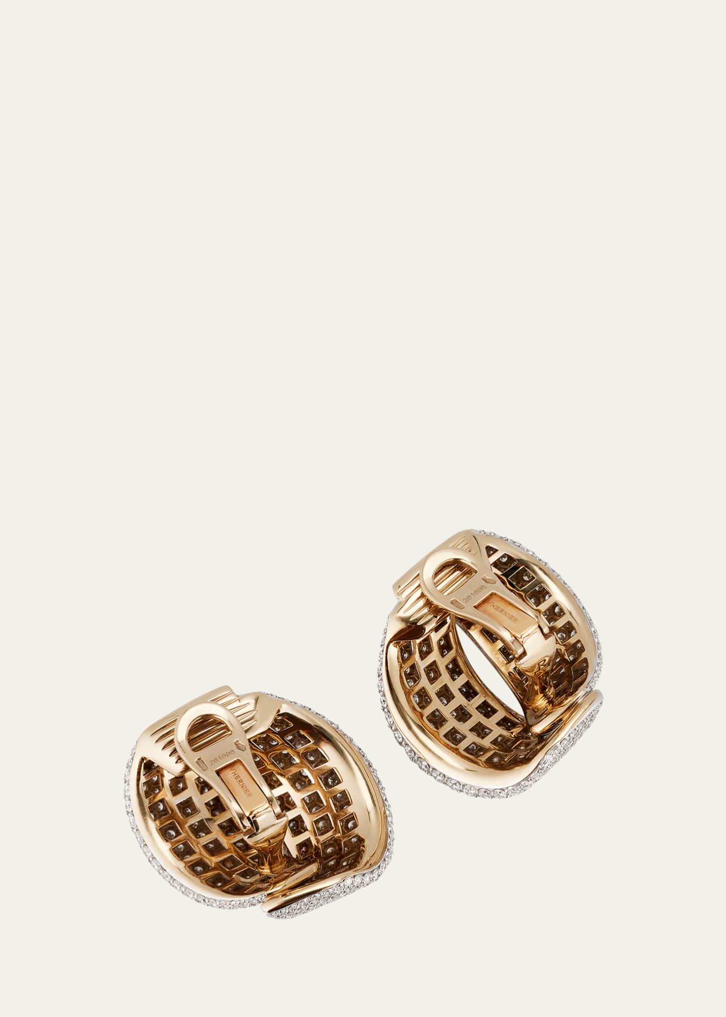 Vhernier White Gold White Diamond 10.65tcw Earclips Image 4 of 4