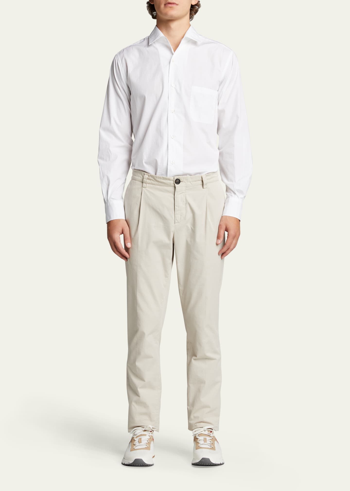 Loro Piana Men's Andre Cotton Poplin Shirt Image 2 of 5