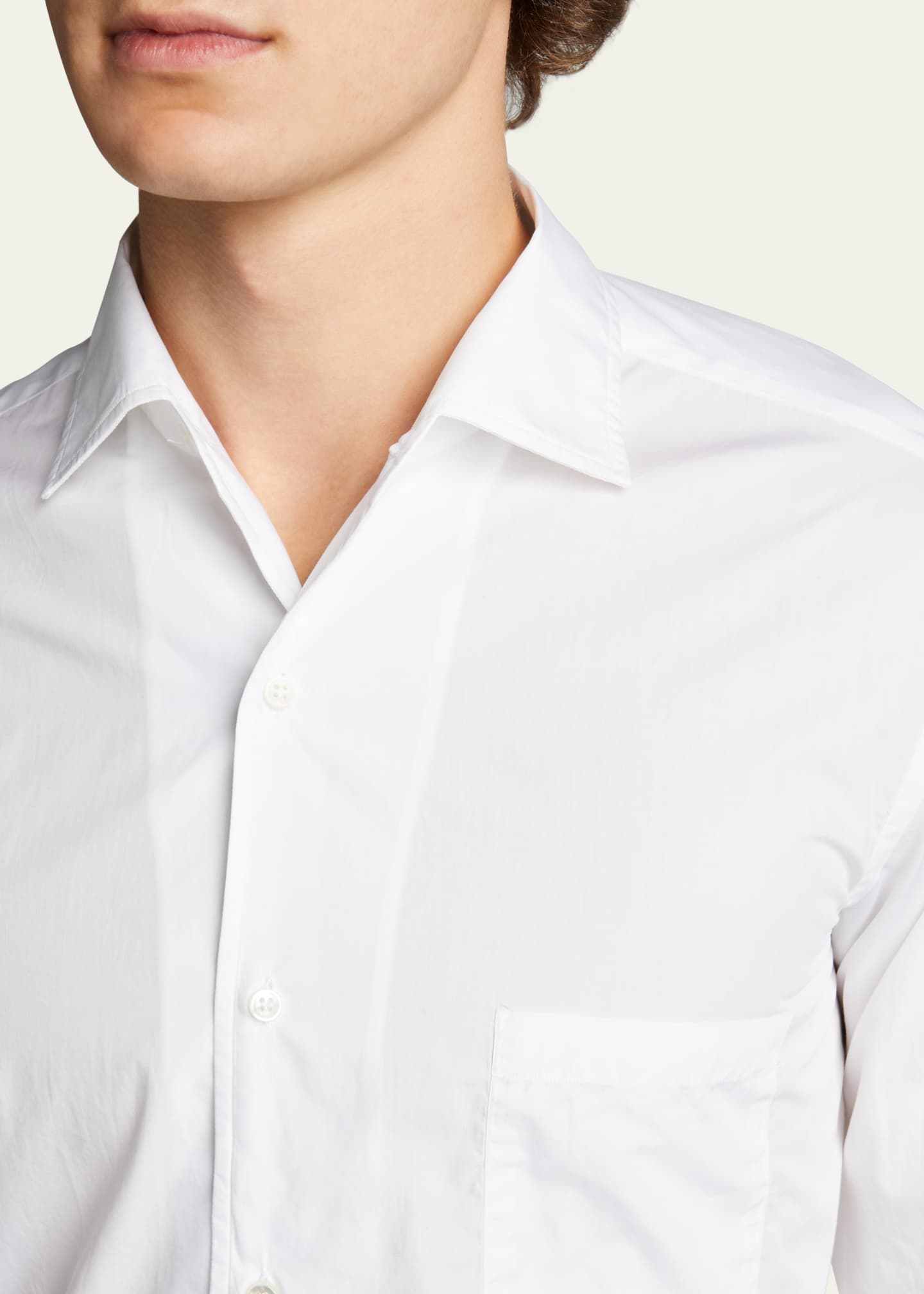 Loro Piana Men's Andre Cotton Poplin Shirt Image 5 of 5
