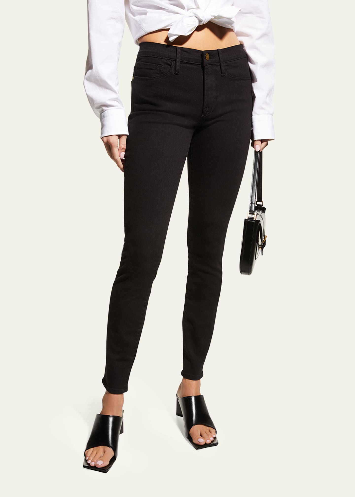 FRAME Le Color Skinny Denim Jeans Film Noir Bergdorf Goodman