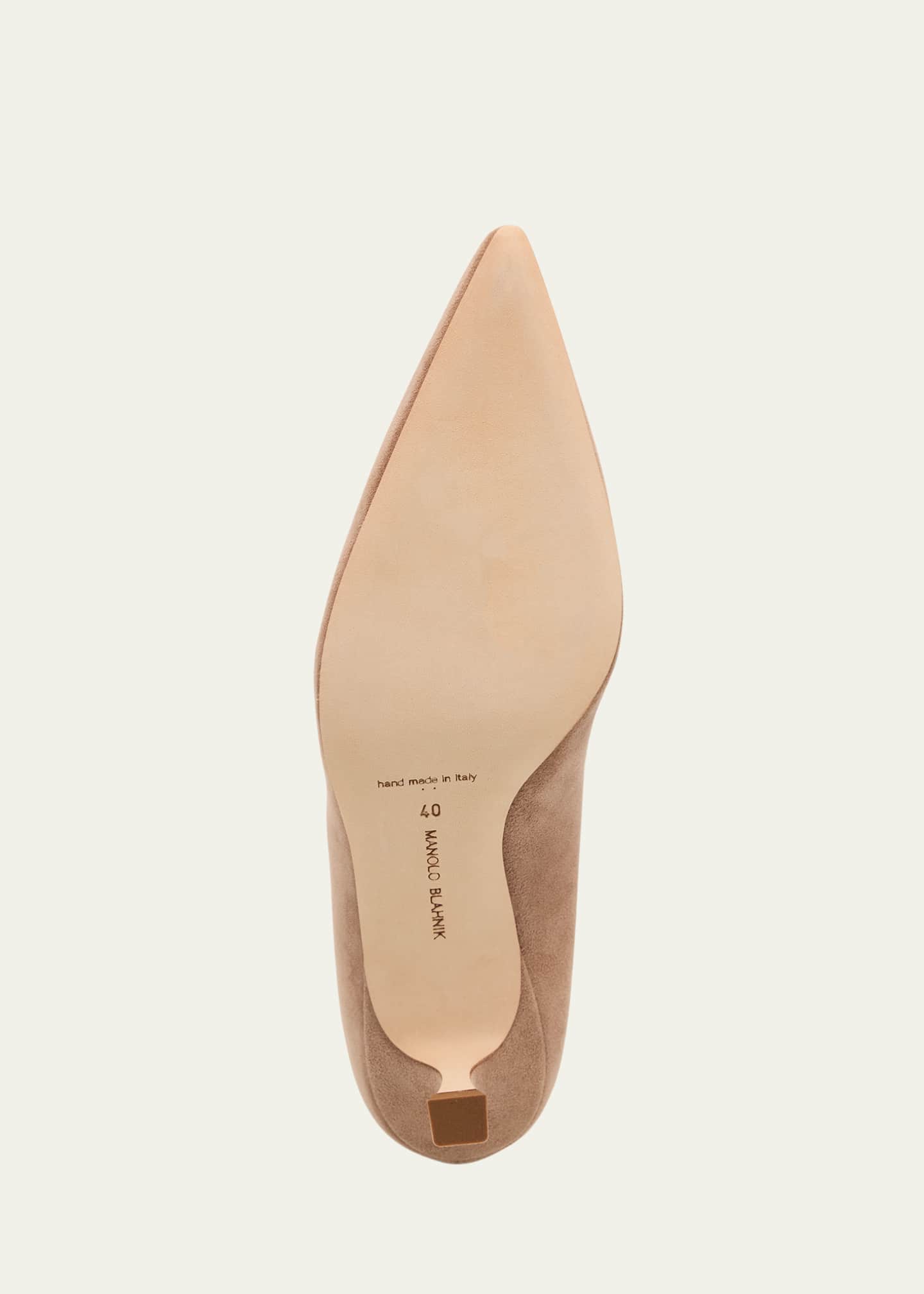 Manolo Blahnik Srila Suede Low-Heel Pump Image 6 of 7