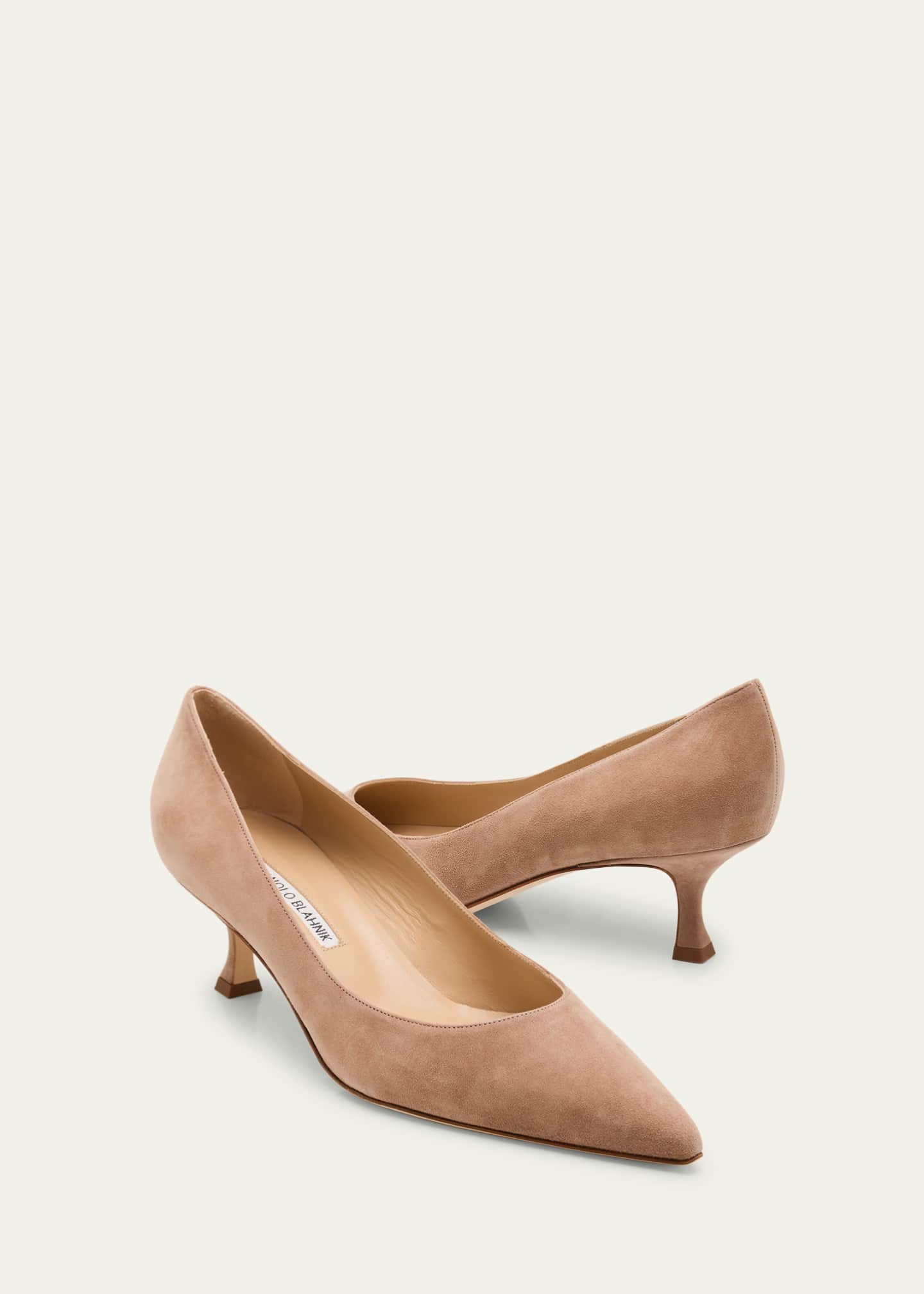 Manolo Blahnik Srila Suede Low-Heel Pump Image 7 of 7