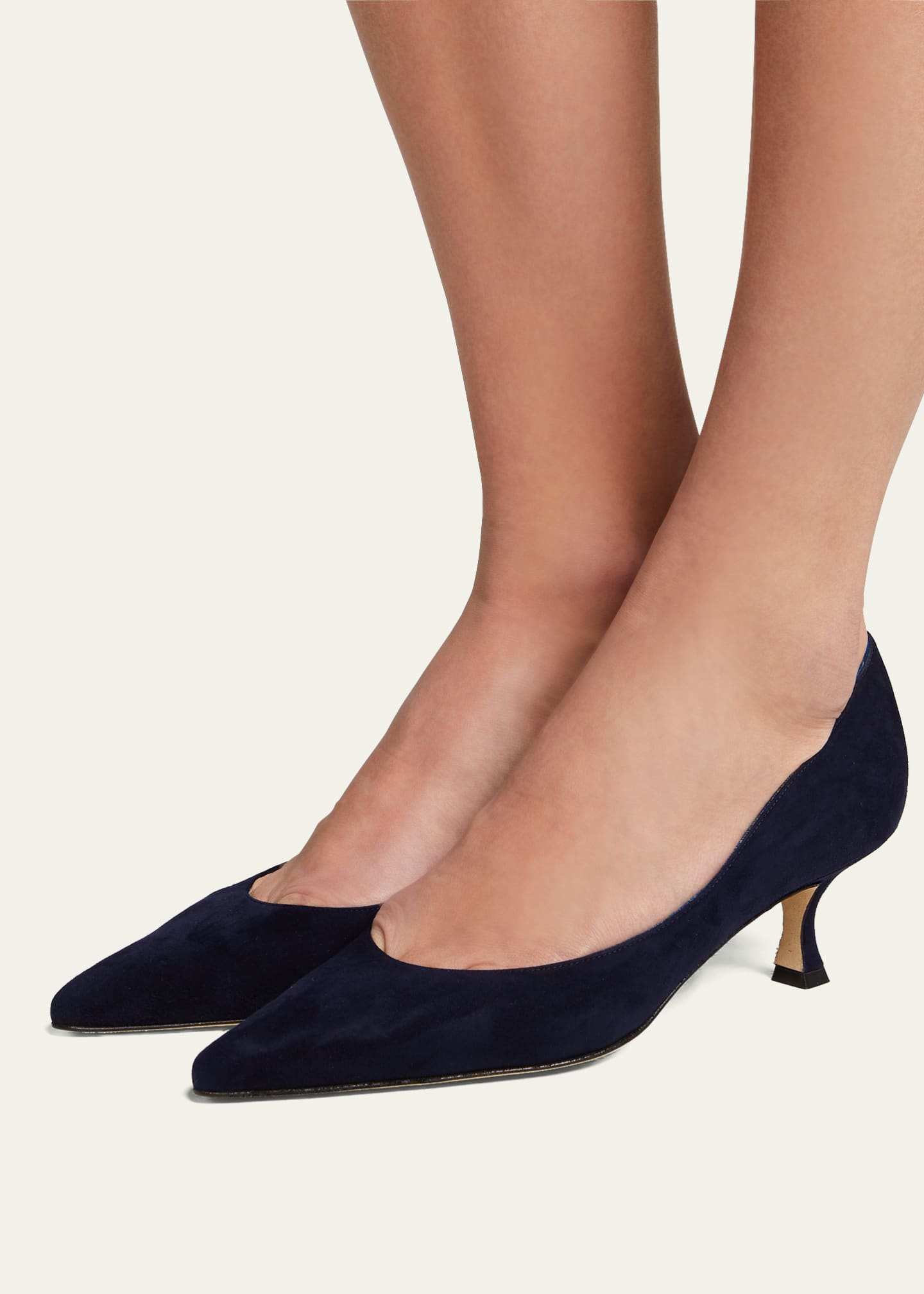 Manolo Blahnik Srila Suede Low-Heel Pump - Bergdorf Goodman