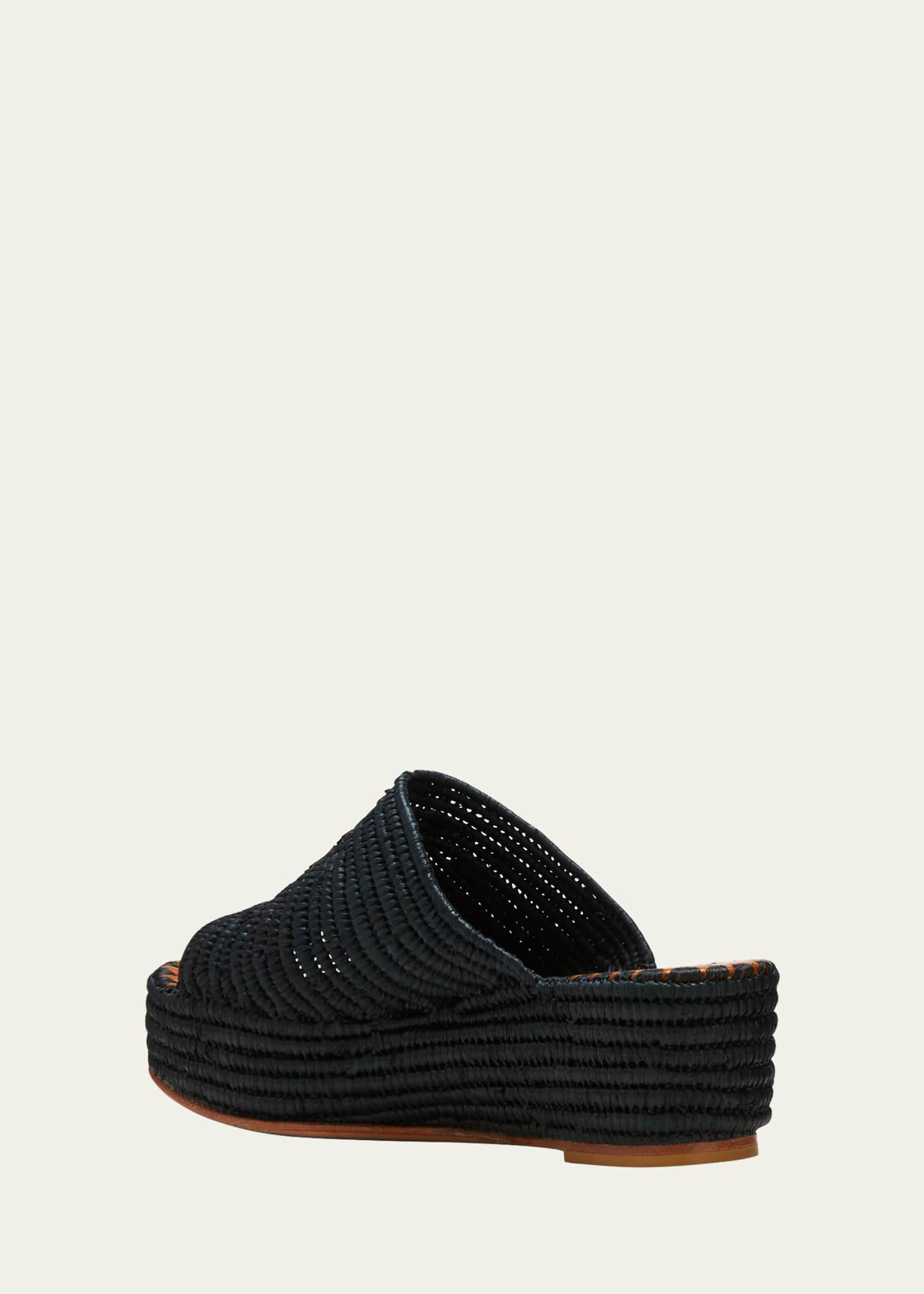 Carrie Forbes Karim Woven Raffia Wedge Slide Sandals