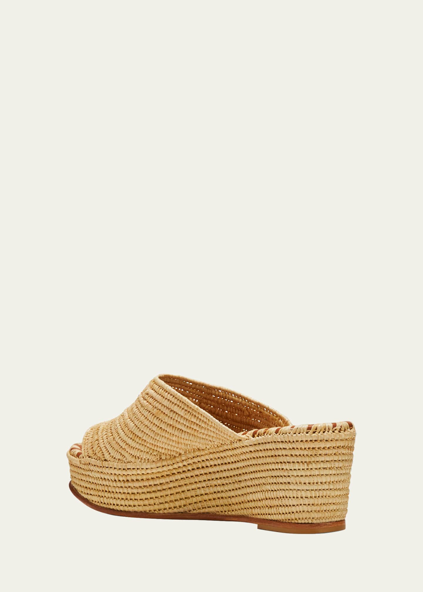Carrie Forbes Karim Woven Raffia Wedge Slide Sandals Image 4 of 5