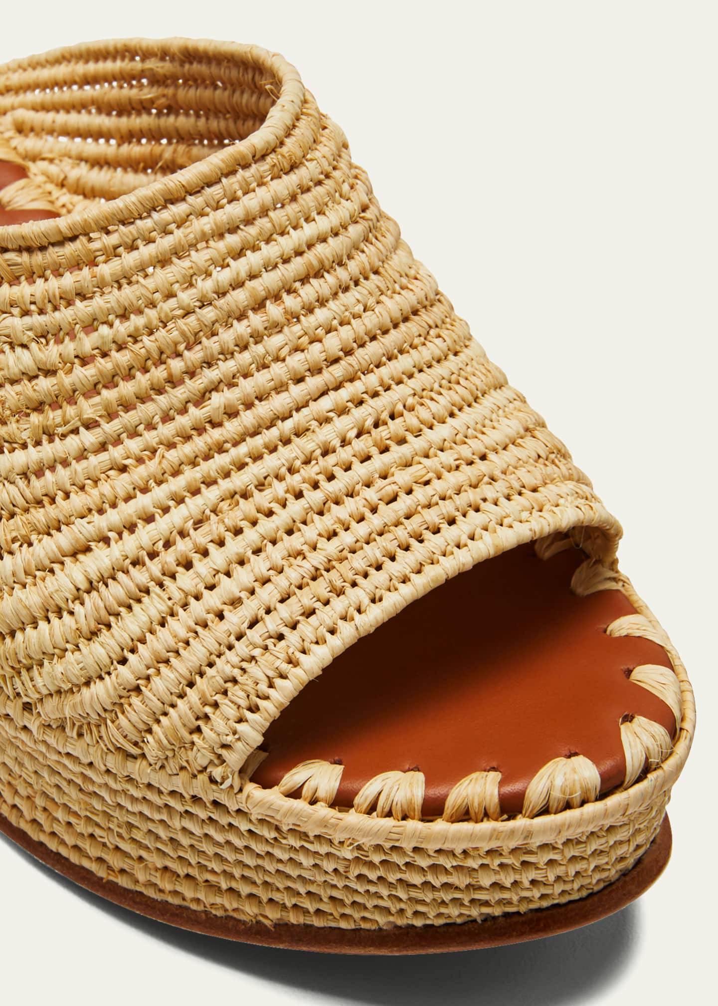 Carrie Forbes Karim Woven Raffia Wedge Slide Sandals Image 5 of 5