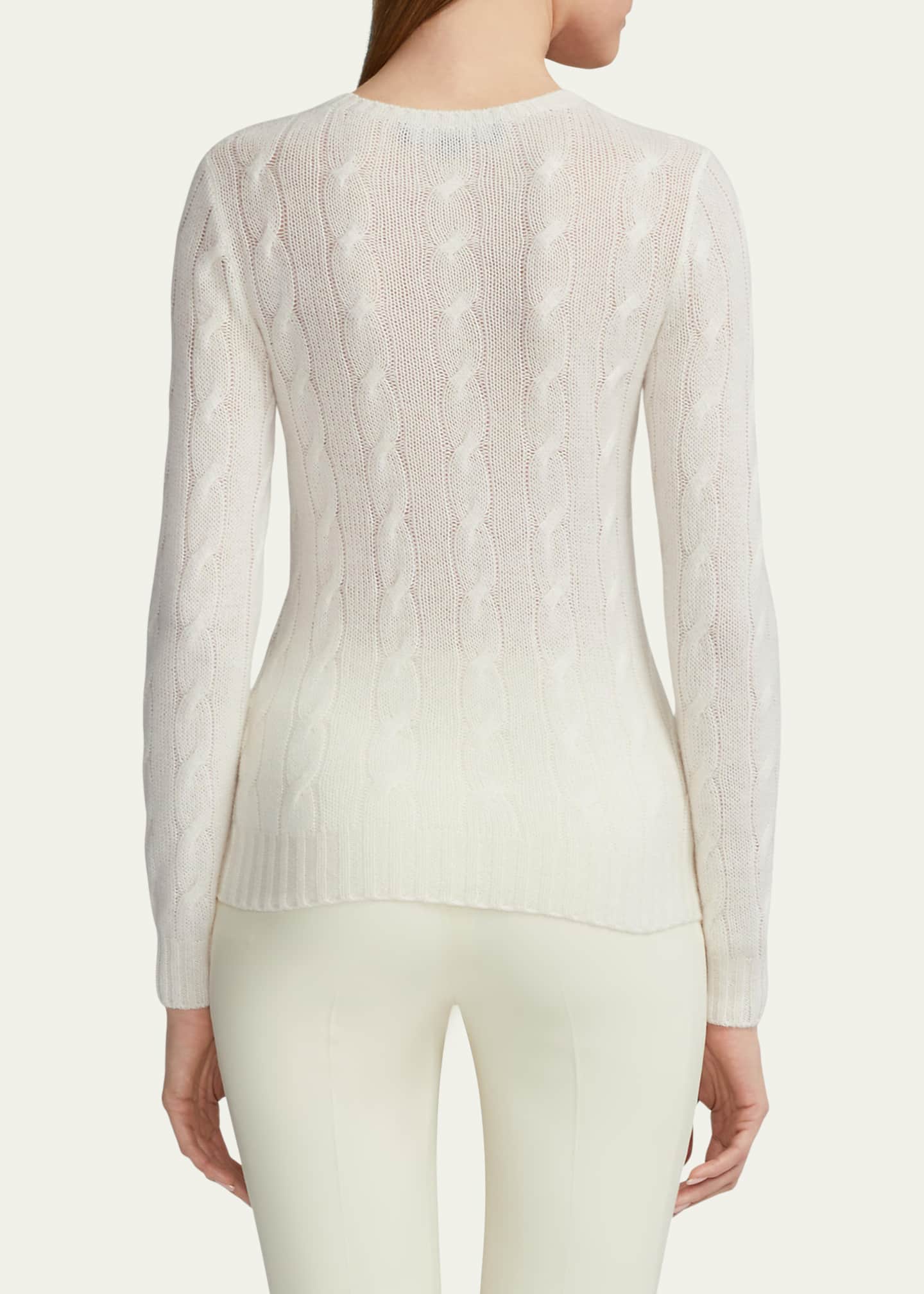 Ralph Lauren Collection Crewneck Cashmere Cable-Knit Sweater Image 3 of 5