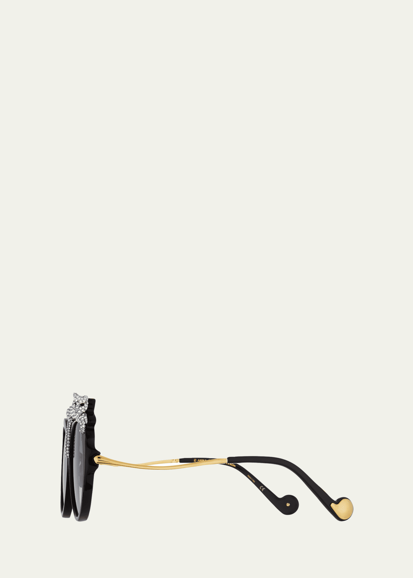 Anna-Karin Karlsson Rose et la Roue Round Crystal-Embellished Leopard Sunglasses Image 3 of 5