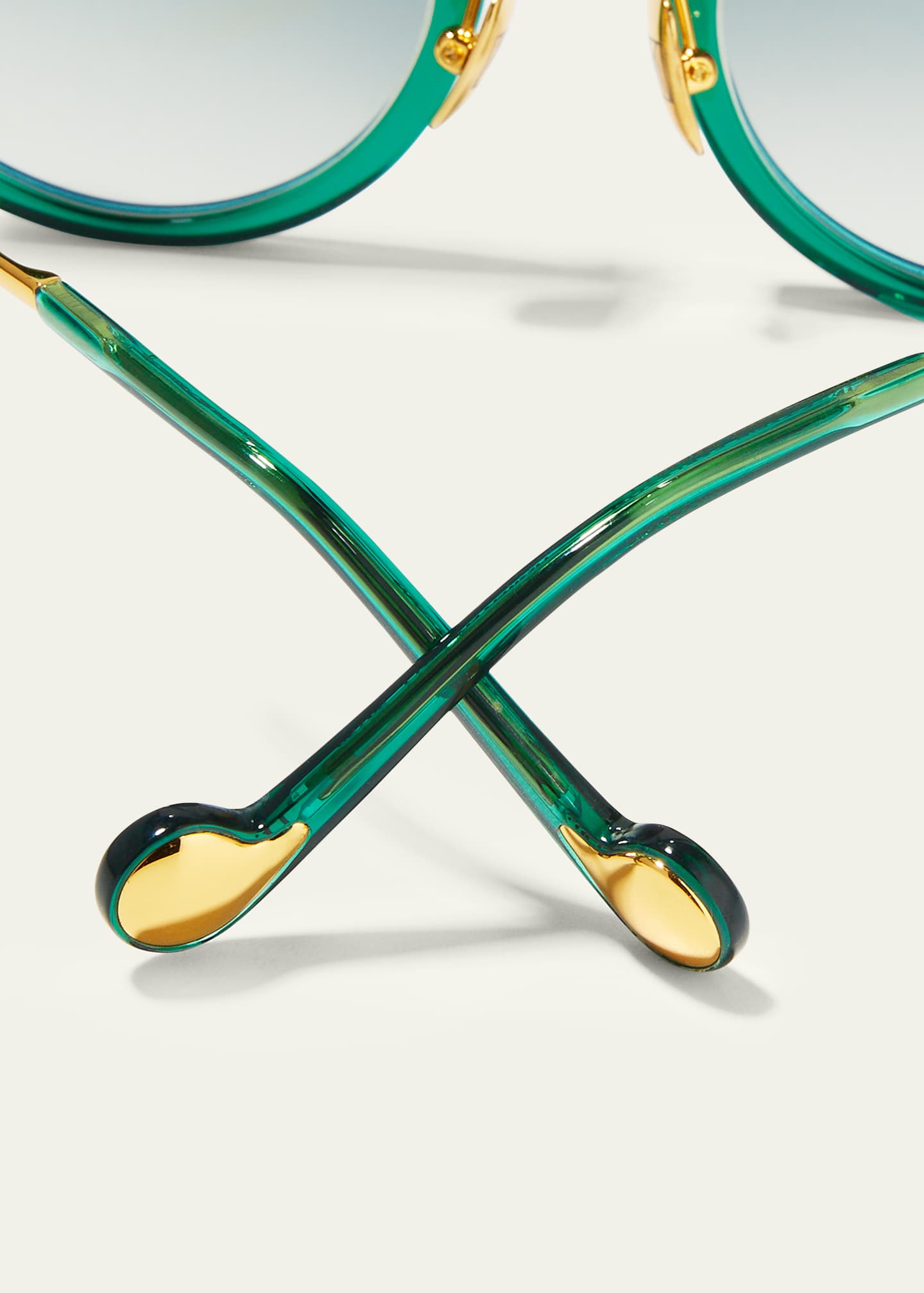 Anna-Karin Karlsson Rose et la Roue Round Crystal-Embellished Leopard Sunglasses Image 5 of 5