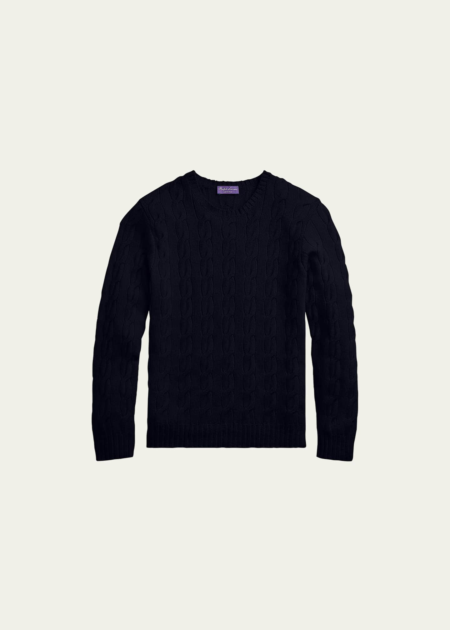 トップス RALPH LAUREN PURPLE LABEL CASHMERE KNIT Ralph Lauren Purple Label Cashmere Cable-Knit Crewneck Sweater