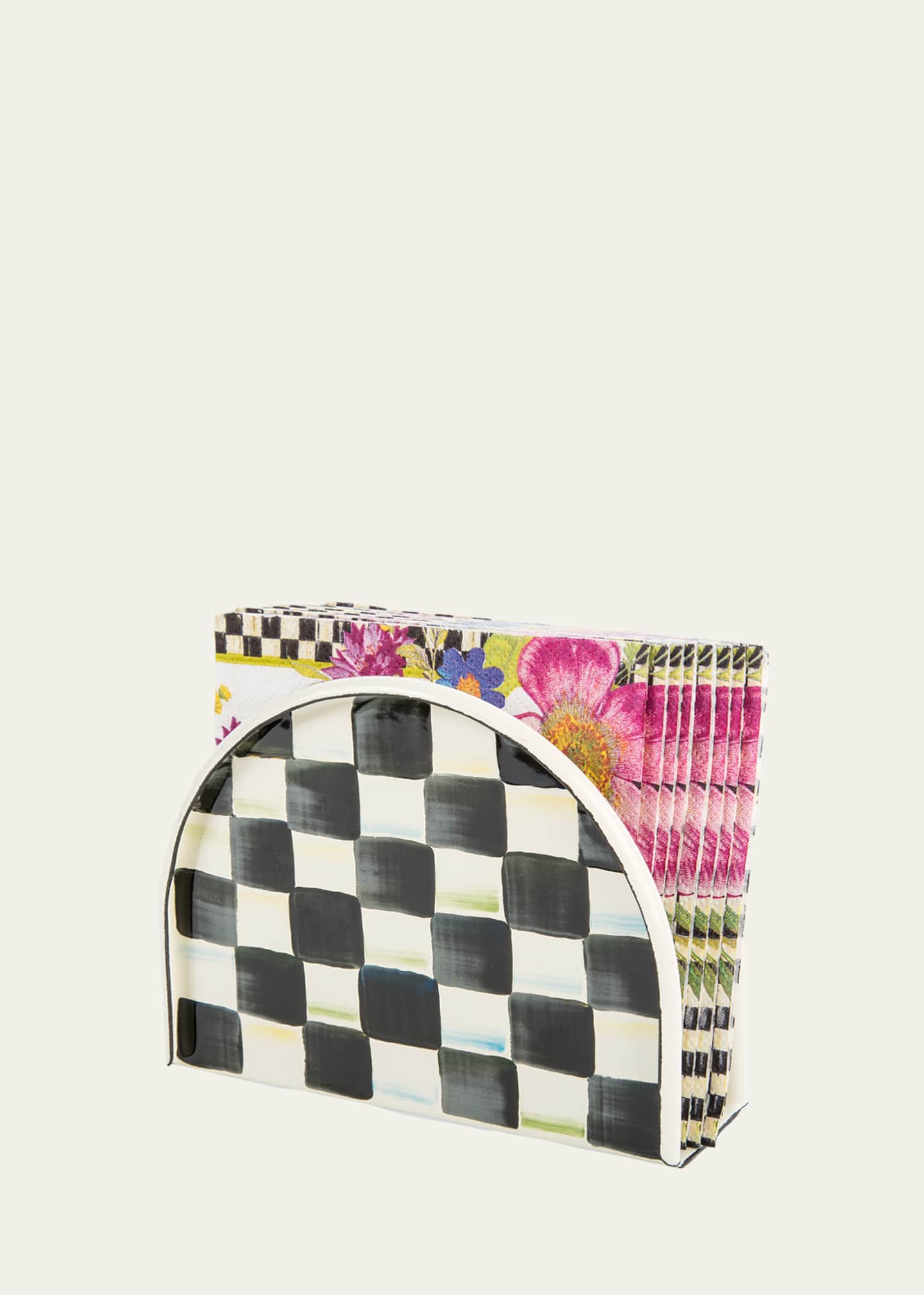 MacKenzieChilds Courtly Check Enamel Napkin Holder Bergdorf Goodman