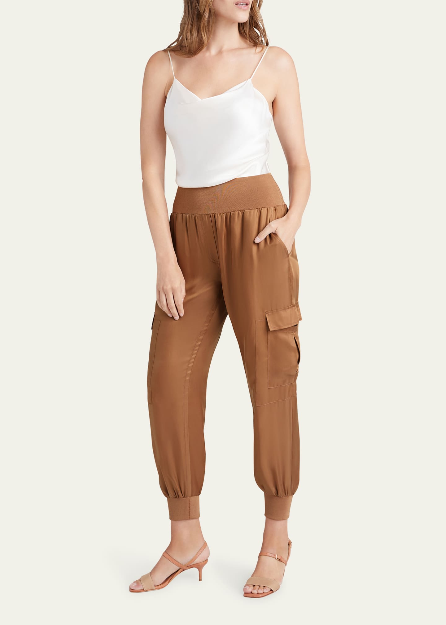 Cinq a Sept Tous Les Jours Giles Satin Jogger Pants Image 2 of 4