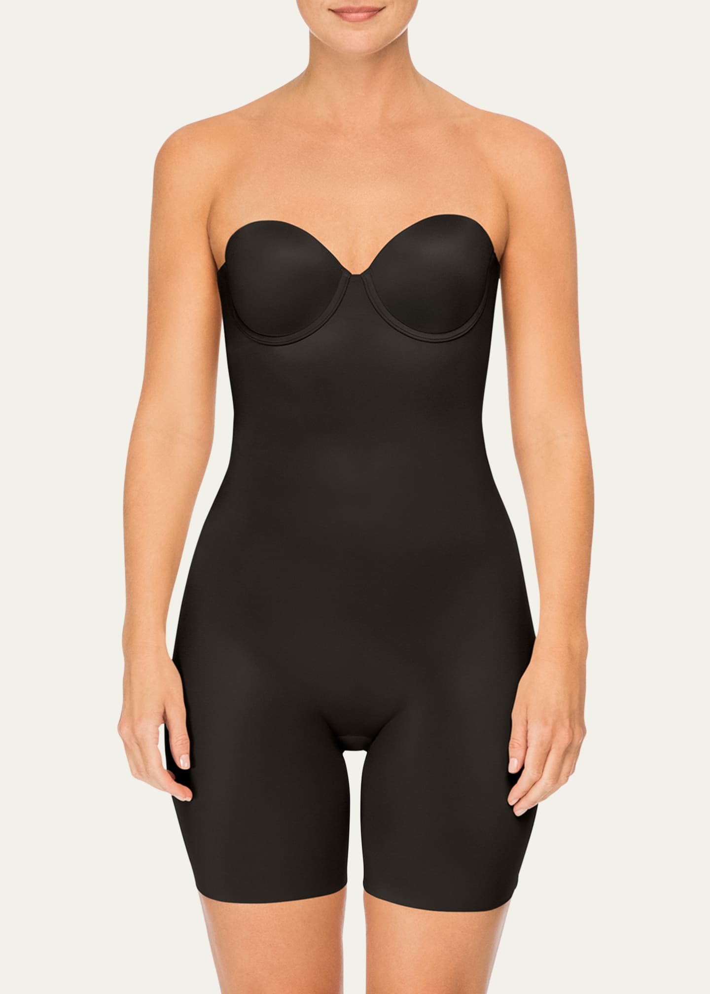 Spanx Suit Your Fancy Strapless Cupped Mid-Thigh Shaping Bodysuit -  Bergdorf Goodman