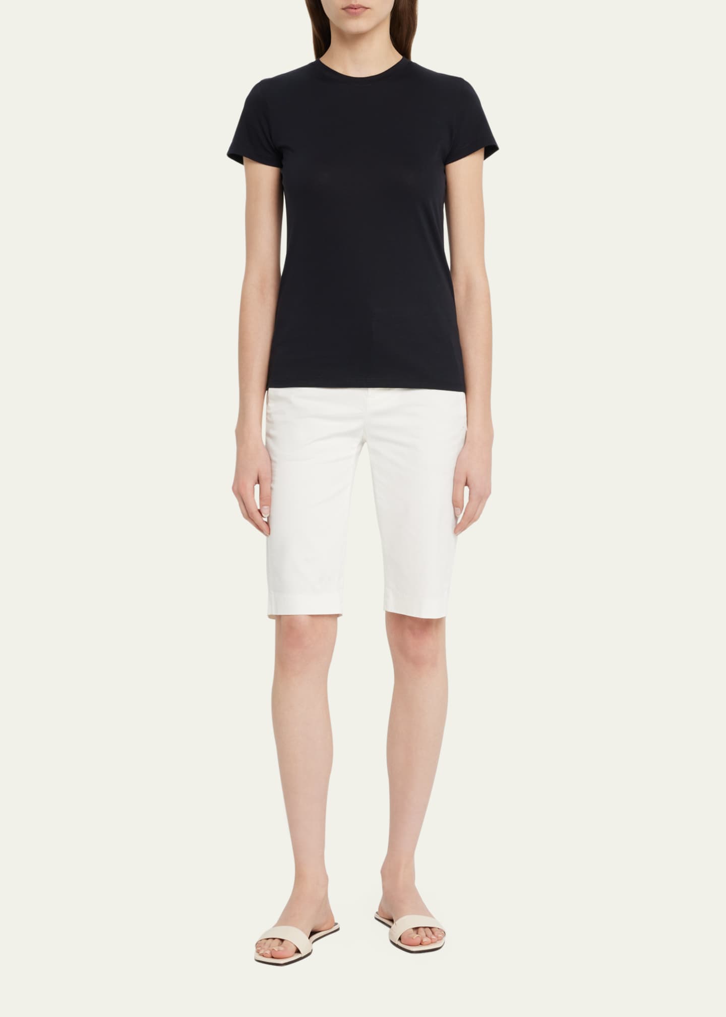 Vince Essential Crewneck Pima Cotton Tee Image 2 of 5