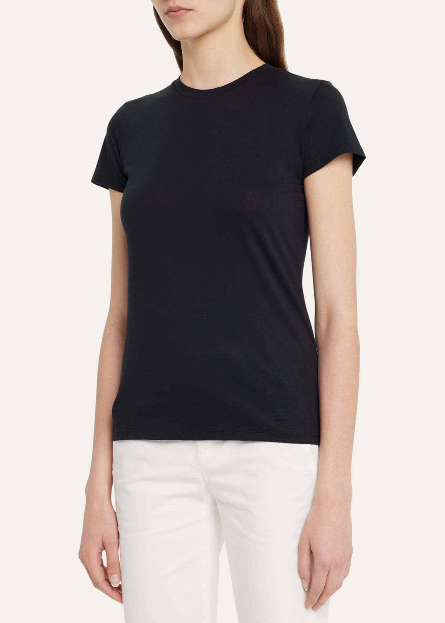 Vince Essential Crewneck Pima Cotton Tee Image 4 of 5