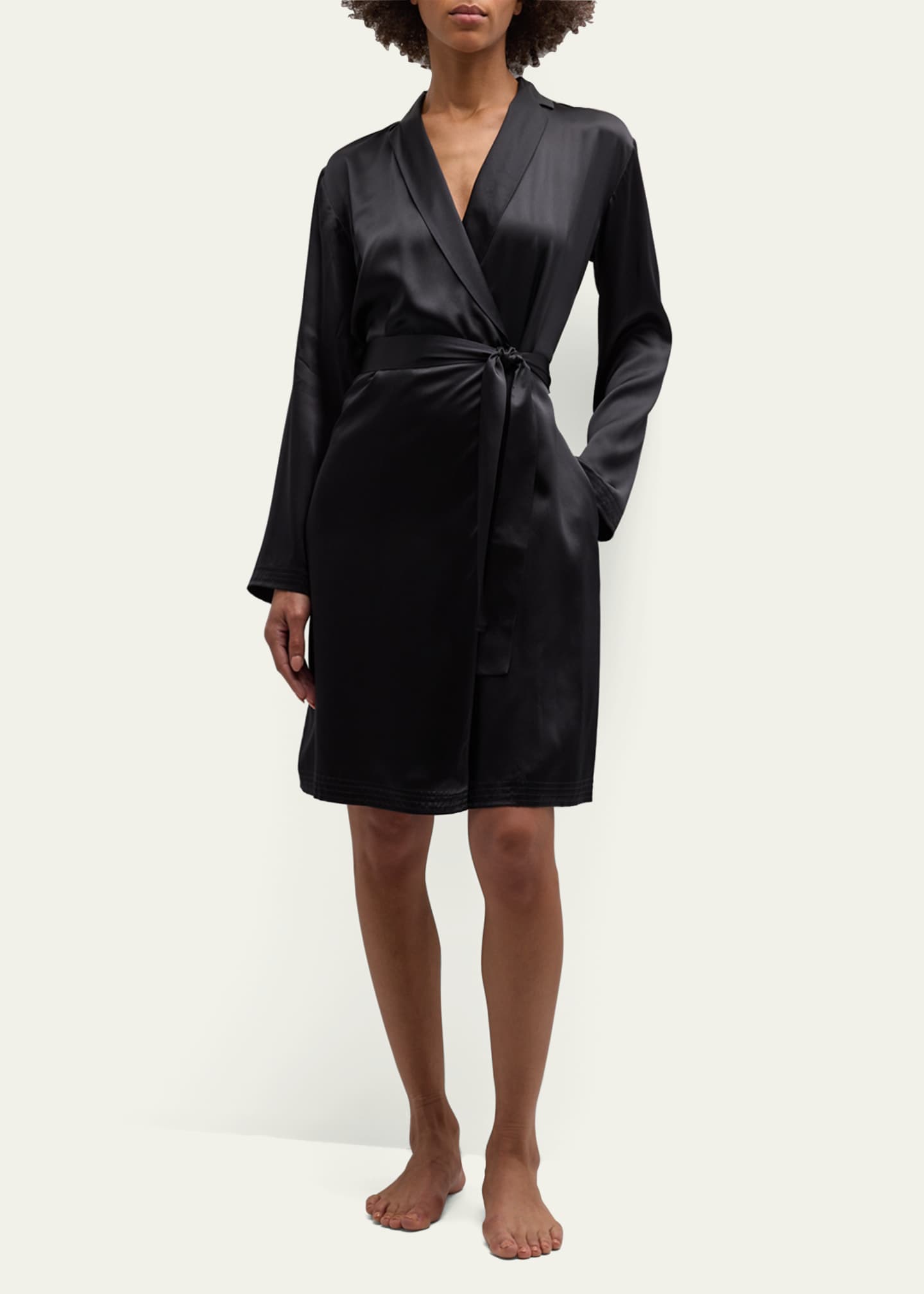 La Perla Silk Long Sleeve Short Robe Bergdorf Goodman