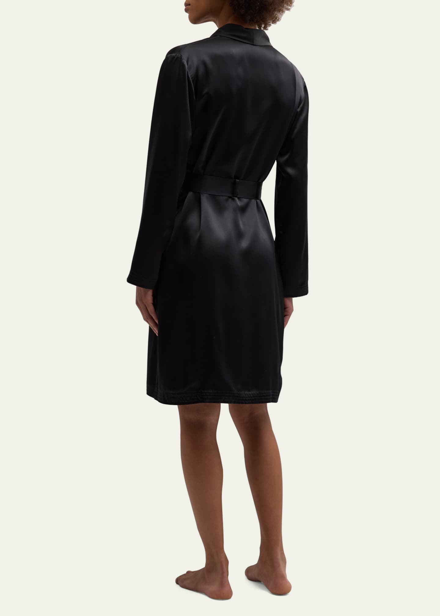 La Perla Silk LongSleeve Short Robe Bergdorf Goodman