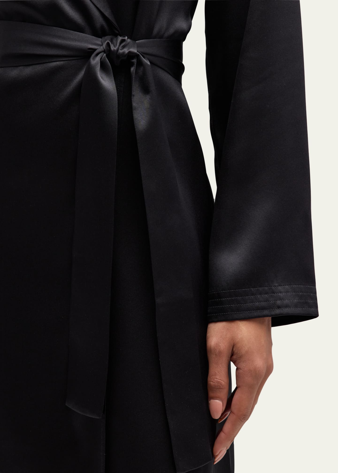 La Perla Silk Long-Sleeve Short Robe - Bergdorf Goodman