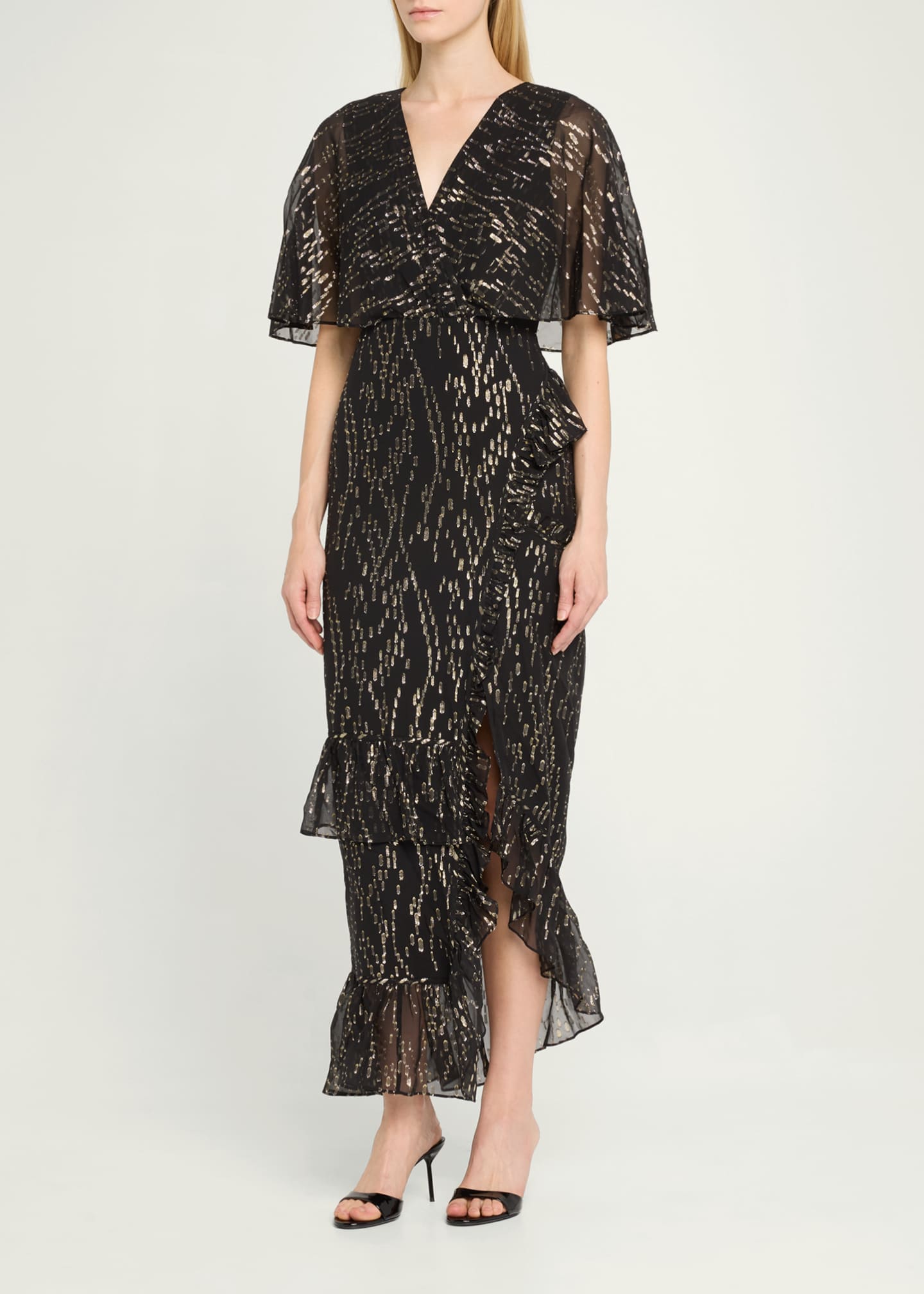 short sleeve floral cocktail dress Naeem Khan Lilac Floral Illusion Short Sleeve Cocktail Dress