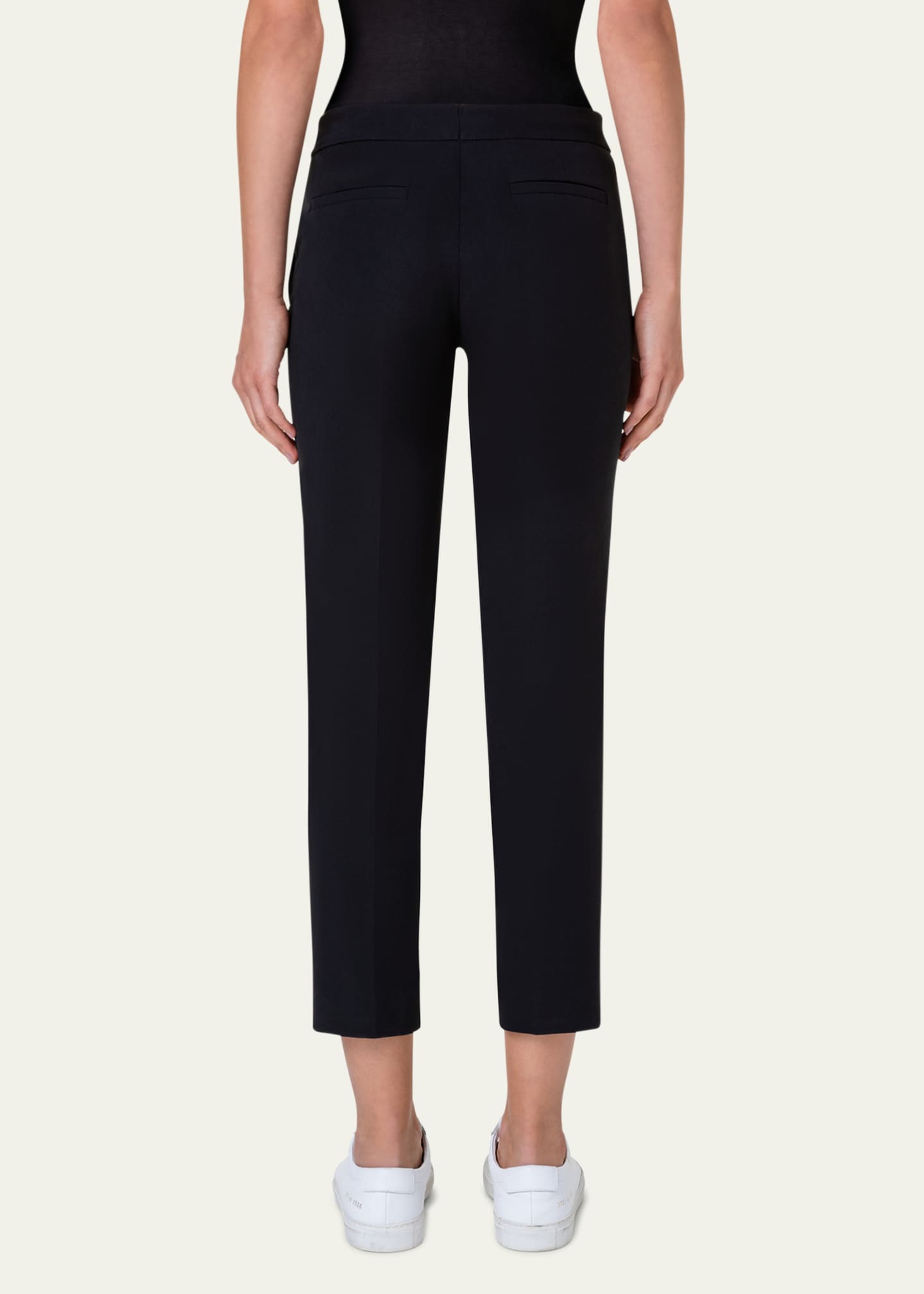 Akris punto Frankie Straight-Leg Cotton-Stretch Cropped Pants Image 3 of 5
