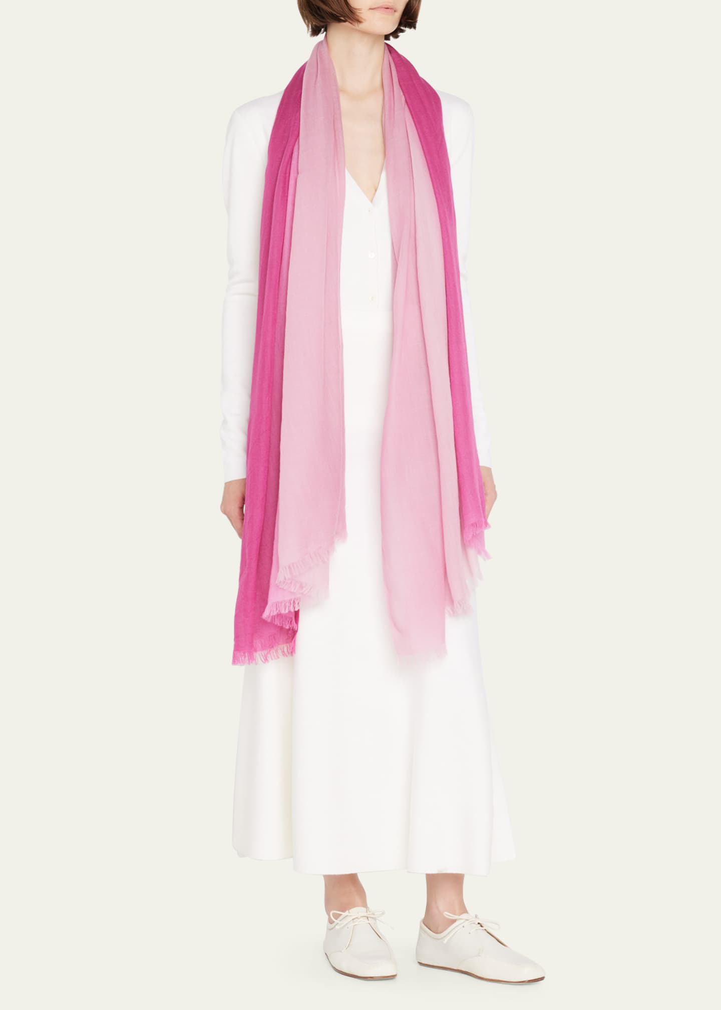 Cashmere Silk Ombre Scarf Pink Ombre