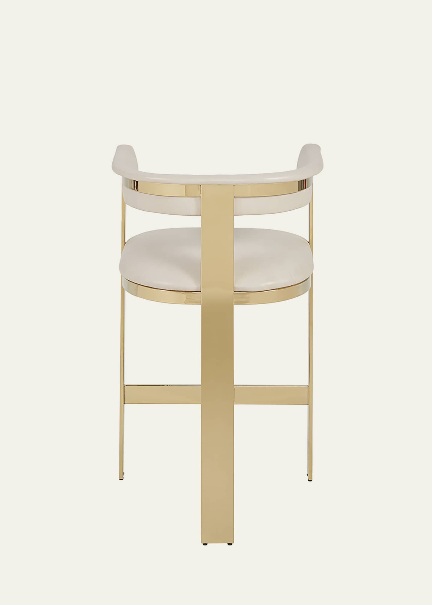 Interlude Home Darla Brass & Leather Counter Stool, 26